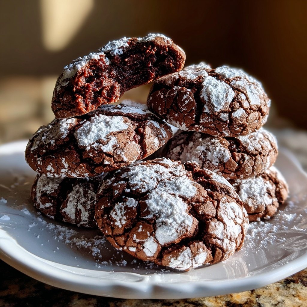 Brownie Mix Chocolate Crinkle Cookies