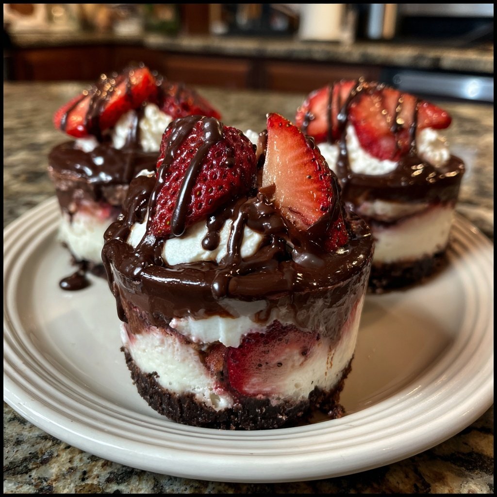 Chocolate Strawberry Layer Cups