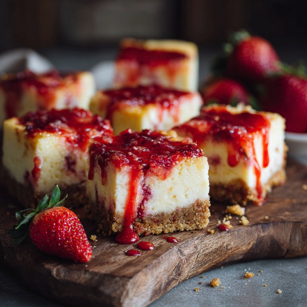 Strawberry Shortcake Cheesecake Bars