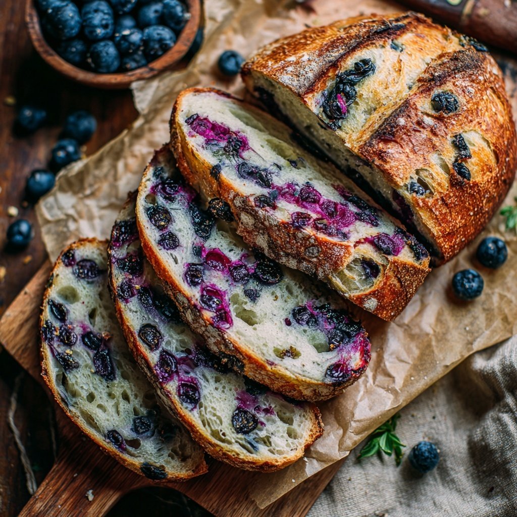 Blueberry Lemon Sourdough Slices