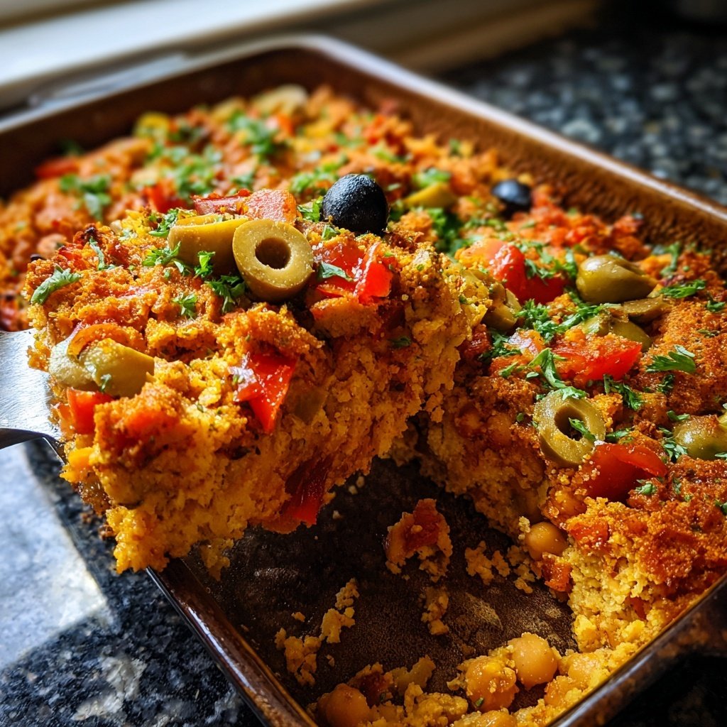 Healthy Dinner Mediterranean Chickpea Bake